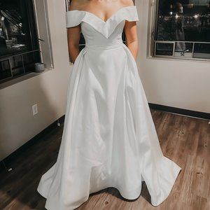 Off the Shoulder Ball Gown Wedding Dress, David's Bridal Collection WG3979